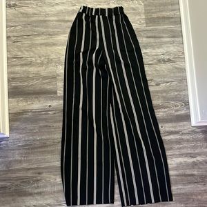 Black striped trouser pants